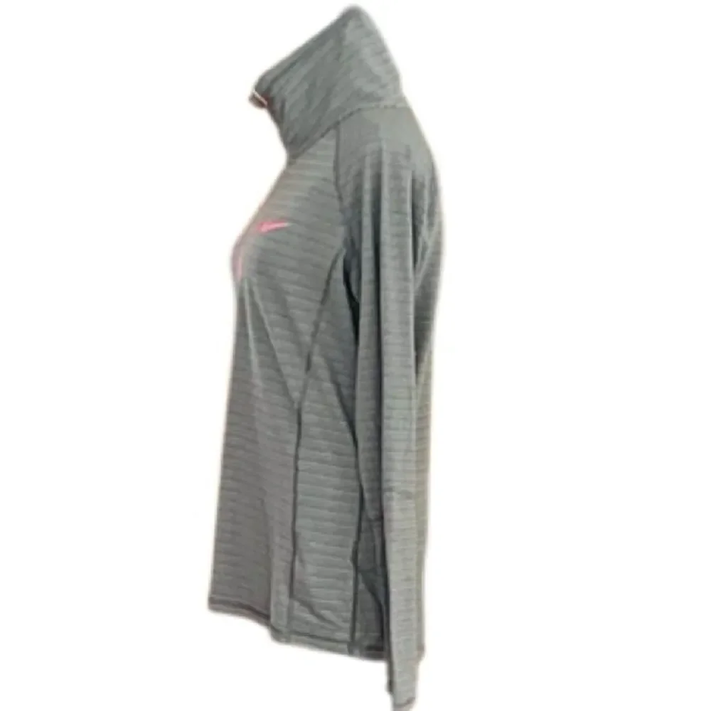 NIKE GOLF Heather gray/pink accent 1/4 zip Dri-Fit pullover size medium.